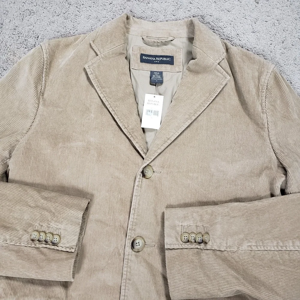 NEW Vintage Banana Republic Blazer Jacket Men S Tan Corduroy Sport Coat‎ Y2K